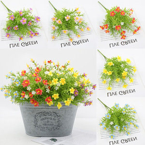 Plante verte artificielle en soie, <span class=keywords><strong>jasmin</strong></span>, petite chrysanthème <span class=keywords><strong>sauvage</strong></span>, décoration de mariage à domicile, fleur en PVC souple - Product Image 2