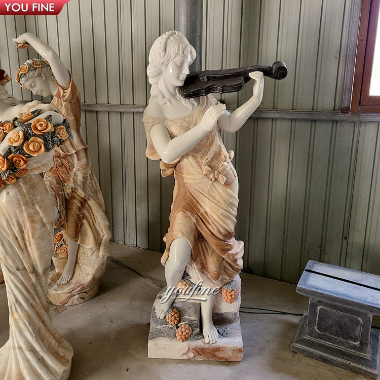 Customized Life Size Hand Carved Natural Stone White Lady Marble ...