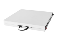 Table pliante rectangulaire moderne en HDPE blanc portable pour événements en plein air, pique-niques, repas, bar à domicile et cours