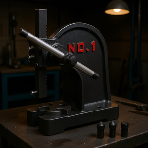 Presse à tiges manuelle 1 tonne en fonte, machine de poinçonnage de bureau, presse manuelle de précision pour le marquage - Product Image 2