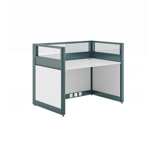 Estación de Trabajo Moderna de Aleación de Aluminio Azul Verdoso con Superficie de Madera, Ecológica, con Almacenamiento, <span class=keywords><strong>Escritorio</strong></span> <span class=keywords><strong>para</strong></span> Personal, Cubículo de Oficina, Uso Comercial Duradero - Product Image 5