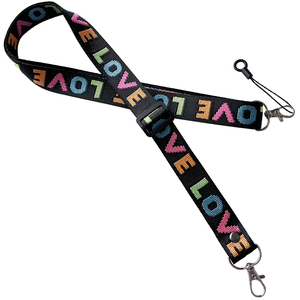 Lebei tùy chỉnh dệt dây móc khóa Polyester dây đeo cổ di động với logo in Offset - Product Image 3
