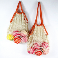 Katoenen mesh tas Moderne en eenvoudige multifunctionele fruit- en boodschappentas Geweven keukenopbergtas voor diverse ballen