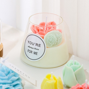 Moules en silicone faits <span class=keywords><strong>maison</strong></span> pour bougies d'aromathérapie DIY, fleurs de pivoine, tulipes, pierres parfumées créatives, ornements décoratifs - Product Image 3
