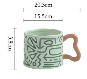 Taza de cerámica creativa con diseño de grafiti, tazas de <span class=keywords><strong>café</strong></span> y té simples de gran capacidad para la tarde, regalos de negocios - Product Image 5