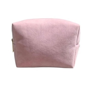 Su misura eco-friendly tessuto di velluto a prova di polvere cerniera morbida maniglia piccola capacità signora cosmetica e per la custodia - Product Image 1