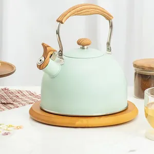 Théière <span class=keywords><strong>en</strong></span> acier inoxydable de grande capacité 2,64 litres avec sifflet, résistante à la chaleur, pour induction électrique et céramique - Product Image 2