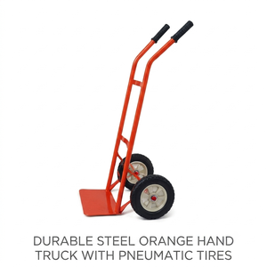 Red Steel Hand Cart 2 Wheels Durable Powder Coated Platform <b>Trolley</b> for <b>Moving</b> Transport - Product Image 4