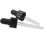 Compte-gouttes en plastique côtelé mat 18/410 avec pipette et capuchon pour huiles essentielles, idéal pour les soins personnels et l'usage cosmétique