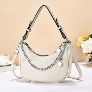 Black Crescent Women Shoulder <b>Bag</b> Half Moon <b>Crossbody</b> Purse Ladies Chain Hobo Handbag <b>Waterproof</b> ZIP Closure Travel Daily Party - Product Image 3