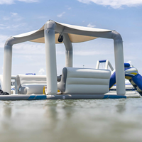 Pabellón de agua inflable de lujo, cenador flotante portátil con asientos y sombra para fiestas en la piscina, vacaciones en la playa, ocio marino