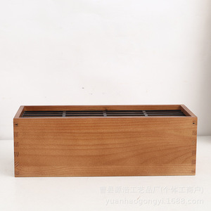 Wooden Desktop Storage <b>Box</b> Rectangle Paulownia Wood <b>Tea</b> Coffee Bag Organizer Tabletop Mount Solid Color Display <b>Box</b> - Product Image 5