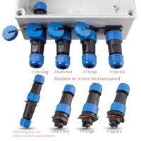 Connecteur d'alimentation rapide mâle/femelle étanche IP68 LD20, prise aviation à souder 2-3-4-5-6-7 broches pour applications LED