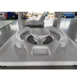 Cabaña Flotante Inflable con Toldo y Mesa, Plataforma de Descanso para 6-8 Personas, Isla Flotante para Fiestas Acuáticas, para <span class=keywords><strong>Lago</strong></span>, Playa, Yate - Product Image 3