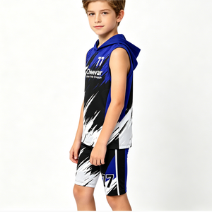 Sweat-shirt à capuche pour jeunes 7v7, séchage rapide, évacuation de l'humidité, léger, uniforme d'entraînement d'équipe - Product Image 2