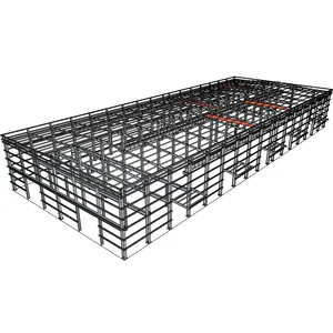 Préfabriquer structure en acier 50x50 bâtiment en acier portail cadre entrepôt