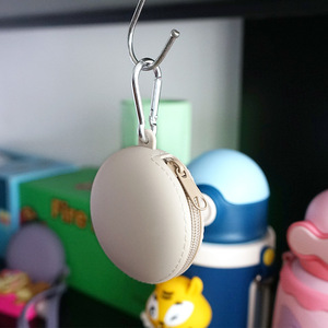 Étui en silicone pour écouteurs, porte-monnaie, étui à clés suspendu pour extérieur, organisateur de câbles de données, mini sac avec fermeture éclair, couleur unie - Product Image 3