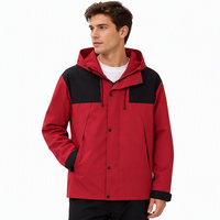 Blouson Bomber Homme Personnalisable avec Logo, Veste à Capuche Homme, Coupe-Vent Léger Noir Uni à Blocs de Couleurs, Vente en Gros