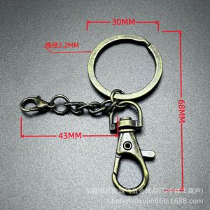 Juego de llaveros con cierre de langosta de aleación de zinc, gancho metálico redondo, accesorios de joyería para proyectos de bricolaje - Product Image 2