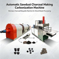 Máquina Automática de Carbonización para Producción de Carbón de Aserrín, Máquina de Briquetas de Carbón de Biomasa para Procesamiento de Residuos de Madera