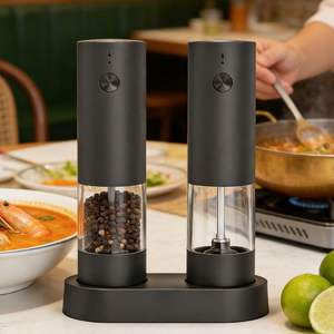 Pilas de Pimienta y Sal Eléctricas Automáticas para Exteriores con Diseño Fabuloso y Operación con una Sola Mano, Juego de Molinillos de Sal y Pimienta para Barbacoa - Product Image 6