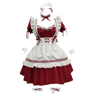 Costume de cosplay Sweet Maid, robe rouge Lolita, ensemble de tenue de jeu de rôle anime pour femmes, printemps 2025 - Product Image 5