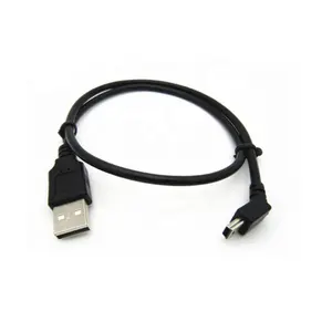 Mini USB2.0 B Type 5pin Male 45 Degree Angled to USB 2.0 A Male Cable