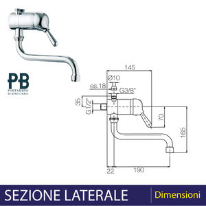 Mezclador monomando cromado para fregadero, bajo calentador para detergentes - Product Image 4