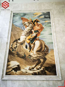 Bán buôn tùy chỉnh đánh bóng đá cẩm thạch tự nhiên đá khảm mô hình bức tranh tường bức tranh tường Napoleon qua St. Bernard vượt qua - Product Image 4