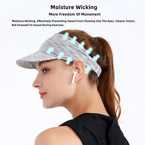 Outdoor <strong>Sweat</strong>-<strong>proof</strong> Sun-<strong>proof</strong> Breathable Hygroscopic Quick Drying Elastic Empty Top Visor Summer Hat Sport <strong>Caps</strong> for Women - Product Image 5