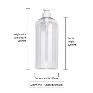 ขวดน้ำยาล้างเครื่องสำอางพลาสติก <span class=keywords><strong>Bioderma</strong></span> ขนาด250มล. ขวดหมึกโปร่งใสสำหรับสัตว์เลี้ยงขนาด500มล. 1000มล. พร้อมฝาปั๊ม - Product Image 6