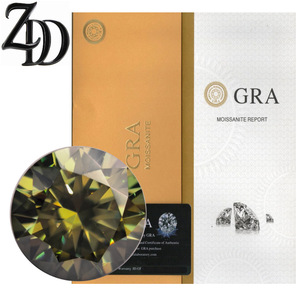 Colored Moissanite Round Blue Green Loose Stone With GRA Certificate For Ring Making - Product Image 1