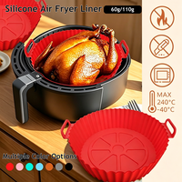 Panier de cuisson en silicone réutilisable et écologique pour friteuse à air, avec bord ondulé, pour usage domestique, compatible lave-vaisselle