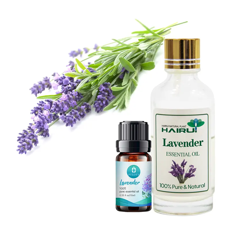 Label pribadi 0.33oz 100ml minyak Lavender aromaterapi dapat menyesuaikan dukungan 10ml 15ml 30ml 60ml minyak esensial Lavender murni