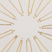 Minimaliste 925 Sterling Silver 18K Plaqué Or Vogue Bijoux 26 Initiale Lettre Signe Pendentif Collier Unisexe
