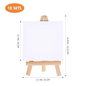 Juego de Mini Lienzos Estirados y Caballetes de Madera al por Mayor, Caballetes de Madera con Trípode y Lienzo en Varios Tamaños con Mini Pernos Metálicos - Product Image 2