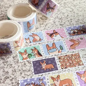 European diy craft decoration postage stamp die cut washi tapes for planner