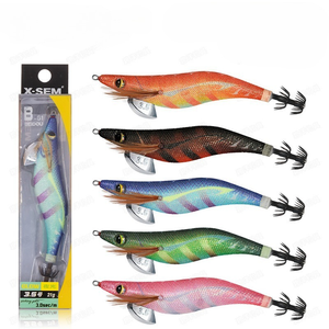 X-SEM Night <span class=keywords><strong>Glow</strong></span> 3.5 3.0 Señuelo de pesca de madera B-G1 <span class=keywords><strong>EGI</strong></span> JIG para calamar, señuelo blando de seda de ocho garras con cola grande - Product Image 2