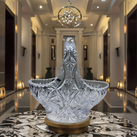 2025 panier cadeau en cristal sculpté à la main-mariage de luxe/noël/centre de table fête des mères pour la décoration de la maison et de l'hôtel