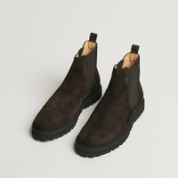 VOGU Sepatu Bot Retro untuk Pria Musim Dingin/Musim Gugur Sepatu Bot Luar Ruangan Slip-On dari Kulit Sapi Suede Anti-Selip Bernapas dengan Lapisan Kulit Babi.