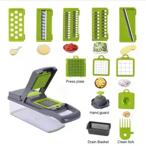 Saving Time 12 in 1 Vegetable Cutter Salad Selling Best Stainless Steel New Products New Metal OEM Vegetable Cut