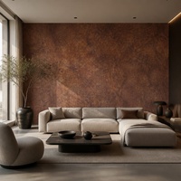 Panneau mural flexible en porcelaine souple, sable de quartz brun rougeâtre, imperméable, ignifuge, pour une utilisation intérieure et extérieure moderne