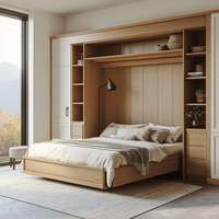 Lit mural Murphy pliant de conception moderne modulaire, luxueux, gain de place, sur mesure, avec armoire et meuble de rangement