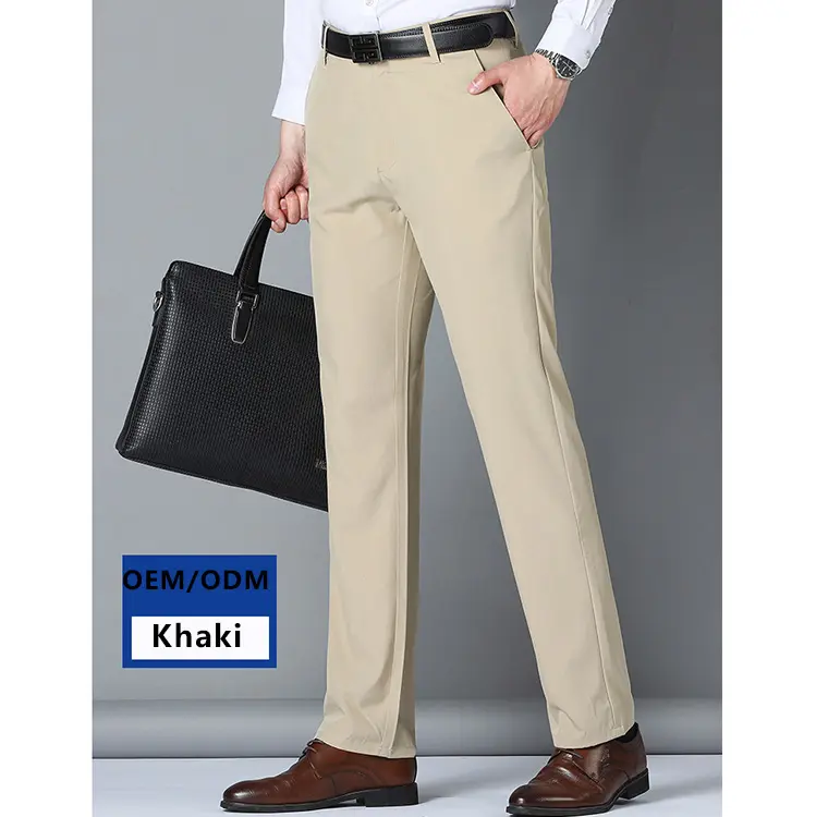 OEM Custom Mens Chino Pants Stylish Casual Stretch Cotton Spandex Khaki Trousers For Men