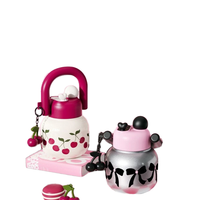 Bouteille d'eau portable de haute qualité, grande capacité, type paille, double ouverture, motif dessin animé, pour enfants, idéale pour les sports de plein air, cadeau parfait