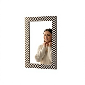 Modern Bone Inlay <b>Mirror</b> <b>Silver</b> Wall Decoration for Home Use Handmade Feature FAIZA CRAFT FC-1143 - Product Image 1