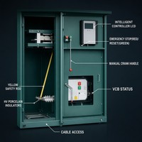 Caja de Medición Prepago para Exteriores Personalizable de 10kV 12kV Máx. 630A 6-en-1 4G GPRS para Gabinete Comercial, Residencial y Comunitario