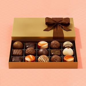 Chất Lượng Cao Cứng Nhắc Tông Sô Cô La Vàng Ribbon Hai Mảnh Hộp Nhựa Trong Suốt Chèn Cho Sang Trọng Sô Cô La Gói - Product Image 3