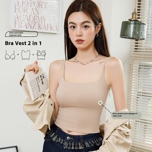 2025 été nouveau Style femmes gilet beau dos haut grande taille soutien-gorge mince fronde poitrine coussin sans usure réservoir tricoté pour les filles potelées - Product Image 4