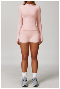 Vêtements de yoga slim pour femmes, vestes de sport, vêtements de sport à manches longues, veste de sport zippée, vêtements de sport pour la salle de sport - Product Image 2